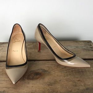 CHRISTIAN LOUBOUTIN nude Paulina patent leather